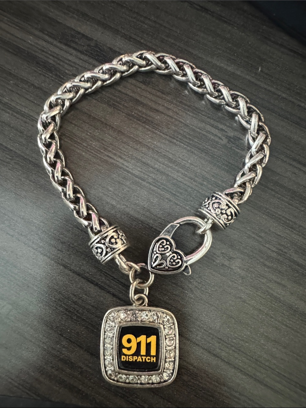 Silver-Tone 911 Dispatch Charm Bracelet